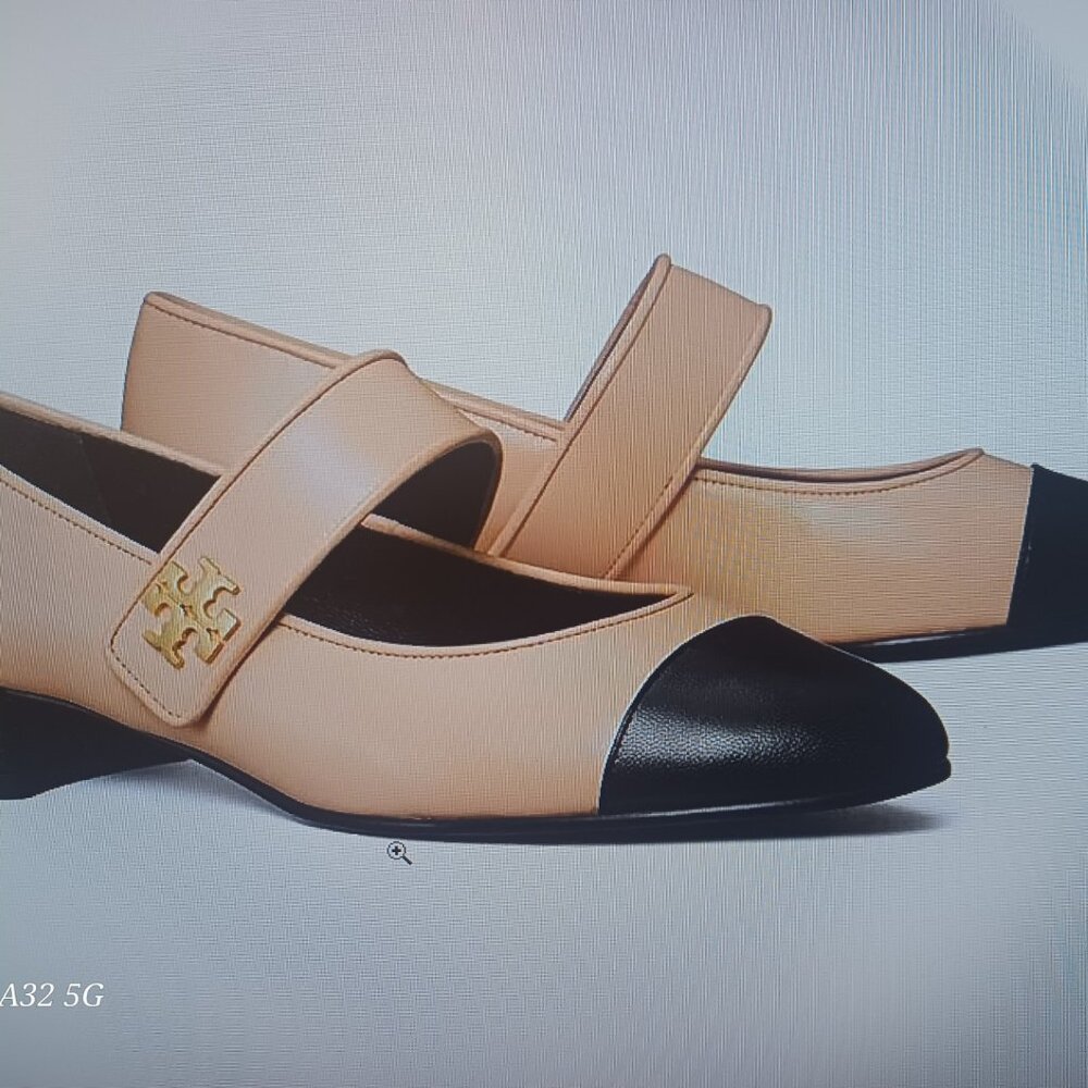 TORY BURCH CAP TOE MARY JANE HEEL BALLET